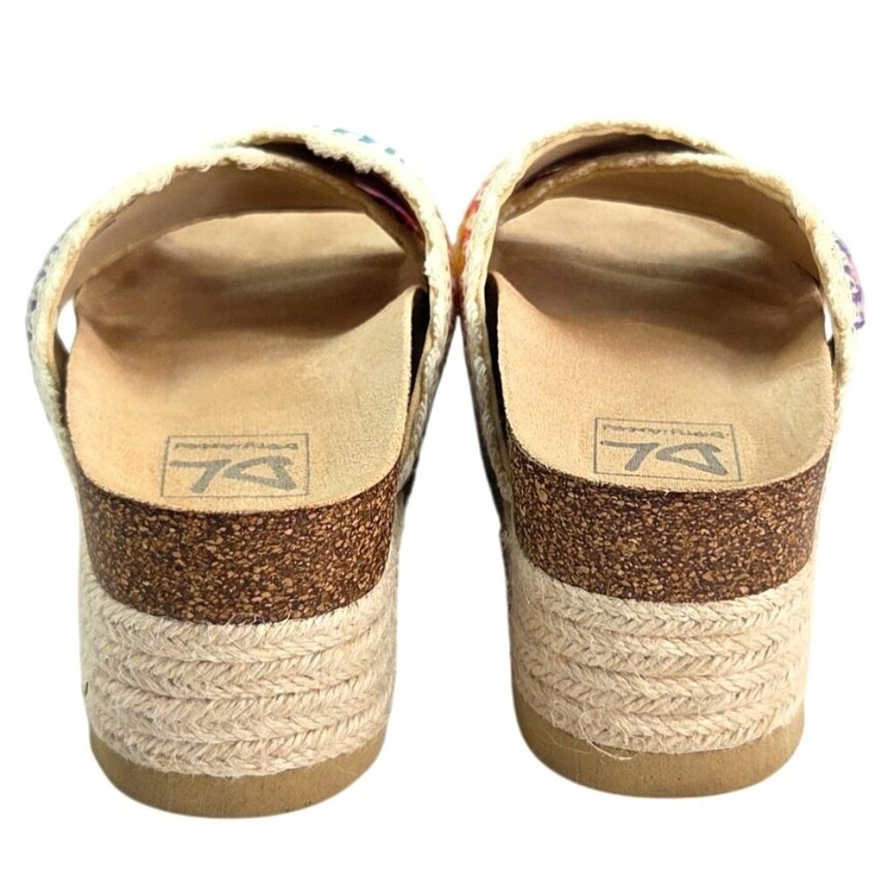 Dirty Laundry Plays Floral Crochet Platform Cork Wedge Espadrilles 7.5 Womens - Picture 6 of 9